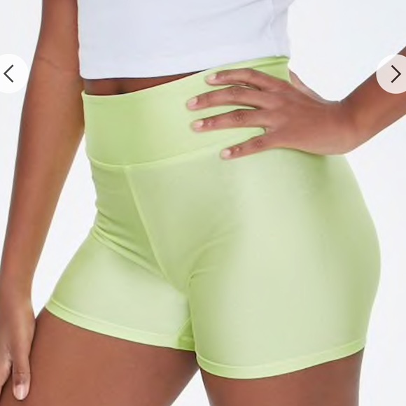 Neon Green/Yellow Biker Shorts Forever 21 - Picture 4 of 5